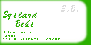 szilard beki business card